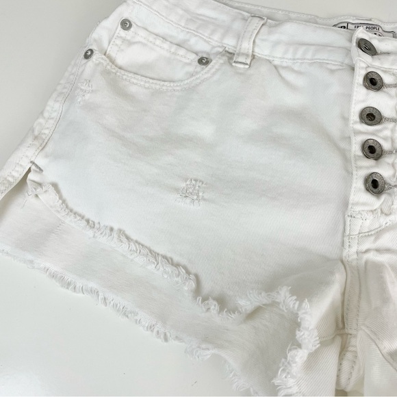 Free People Rugged Runway Button Fly White Shorts - Picture 11 of 16